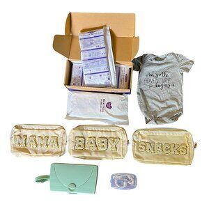 Baby Paraphernalia Bundle: Breastmilk Bags/Onesie/Zipper Bags/Wipes Travel Case